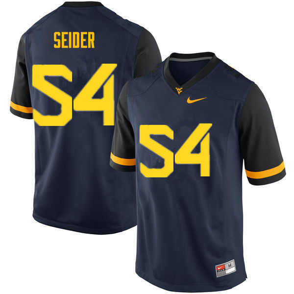 Men #54 JahShaun Seider West Virginia Mountaineers College Football Jerseys Sale-Navy - Click Image to Close